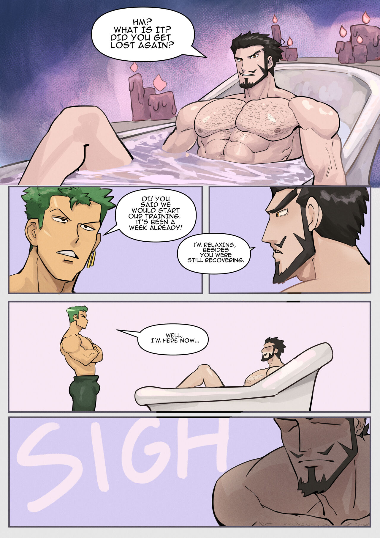 Mihawk x Zoro Porn Comics